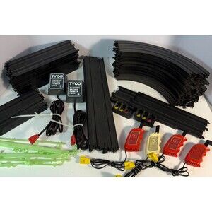 Tyco HO Slot Car Lot 47 Pieces - Track Controllers Power Supplies VTG Untested